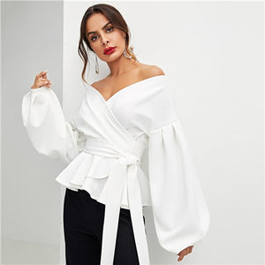 Lantern Sleeve Autumn Blouses