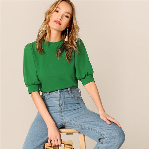 Casual Green Blouse