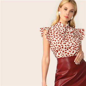 Elegant Red Detailed Blouse