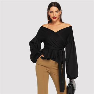 Lantern Sleeve Autumn Blouses