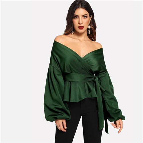 Lantern Sleeve Autumn Blouses